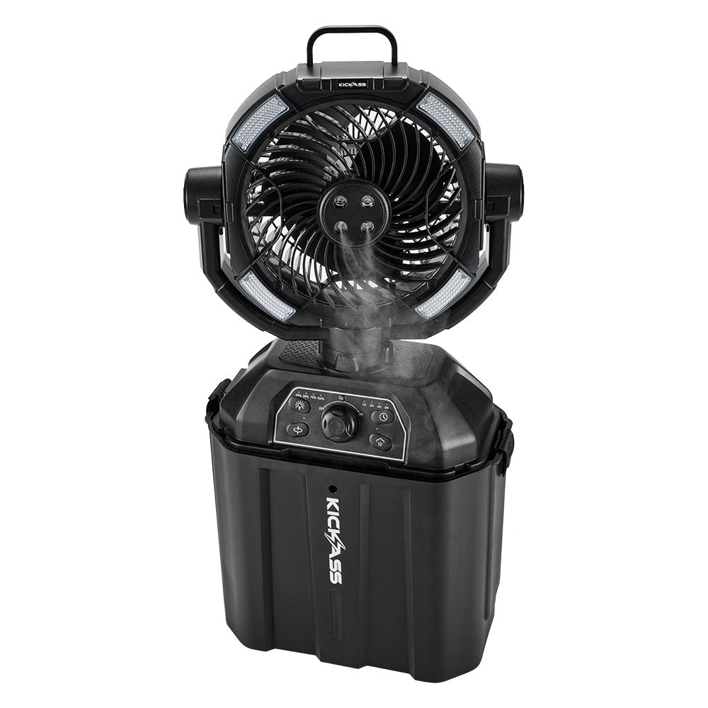 KickAss Portable 20,000mAh Misting Fan with LED & Power Bank for Camping - KickAss Products USA