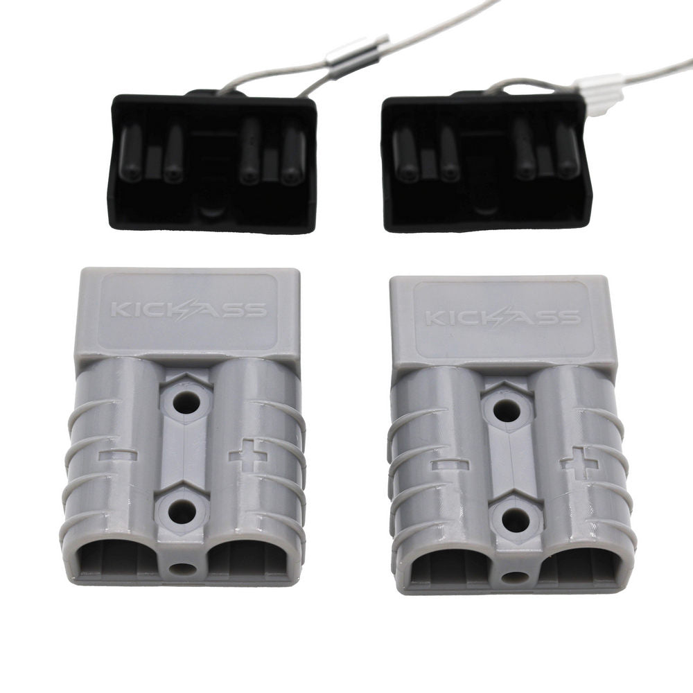 KickAss 50Amp Connector Kit with Covers & Plugs GREY
