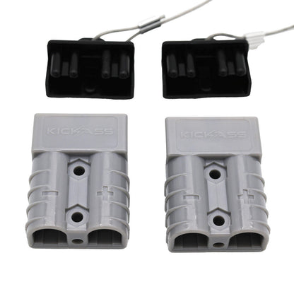 KickAss 50Amp Connector Kit with Covers & Plugs GREY