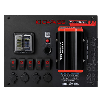 KickAss 12V Control Hub / Panel with 40A DCDC Charger - KickAss Products USA