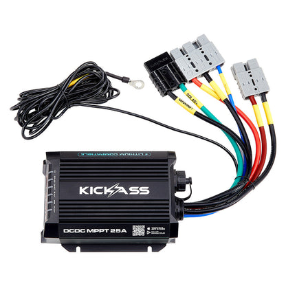 KickAss Smart 12V/24V 25A DCDC Charger With Solar MPPT + Integrated Bluetooth + Pre-Wired Anderson - KickAss Products USA