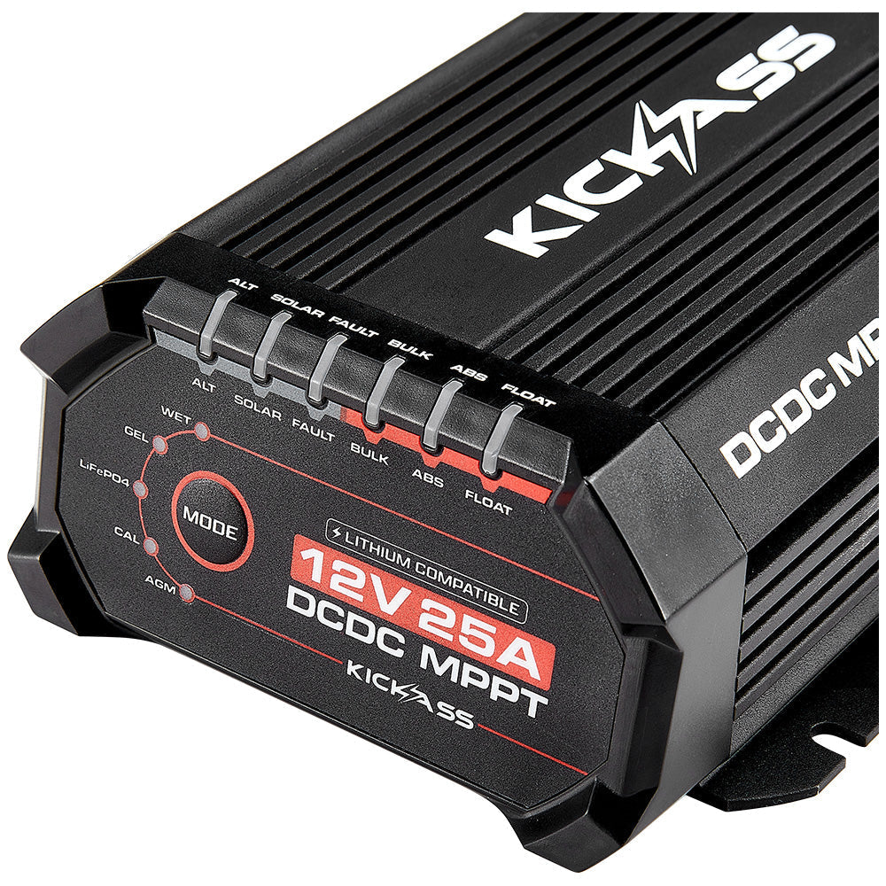 KickAss Smart 12V/24V 25A DCDC Charger With Solar MPPT + Integrated Bluetooth + Pre-Wired Anderson - KickAss Products USA