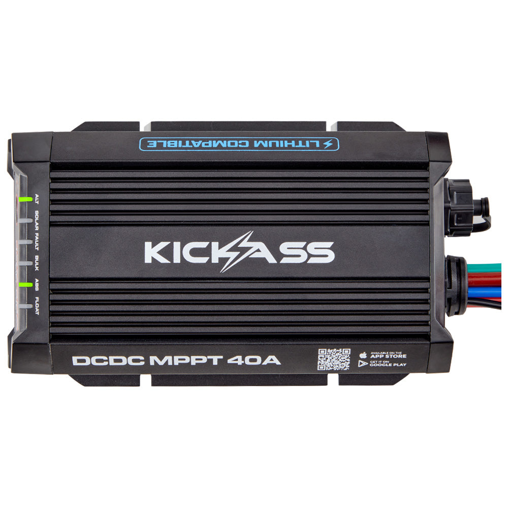 KickAss Smart 12V/24V 40A DCDC Charger With Solar MPPT + Integrated Bluetooth + Pre-Wired Anderson - KickAss Products USA
