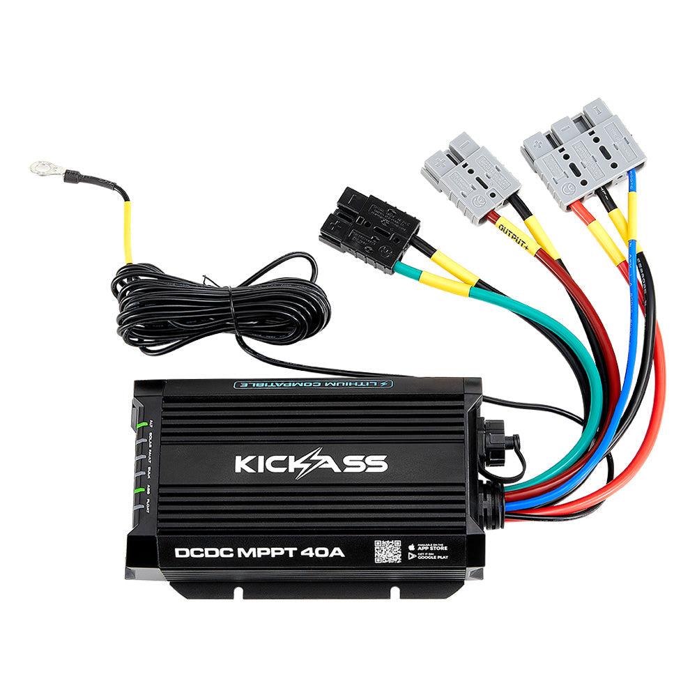 KickAss Smart 12V/24V 40A DCDC Charger With Solar MPPT + Integrated Bluetooth + Pre-Wired Anderson - KickAss Products USA