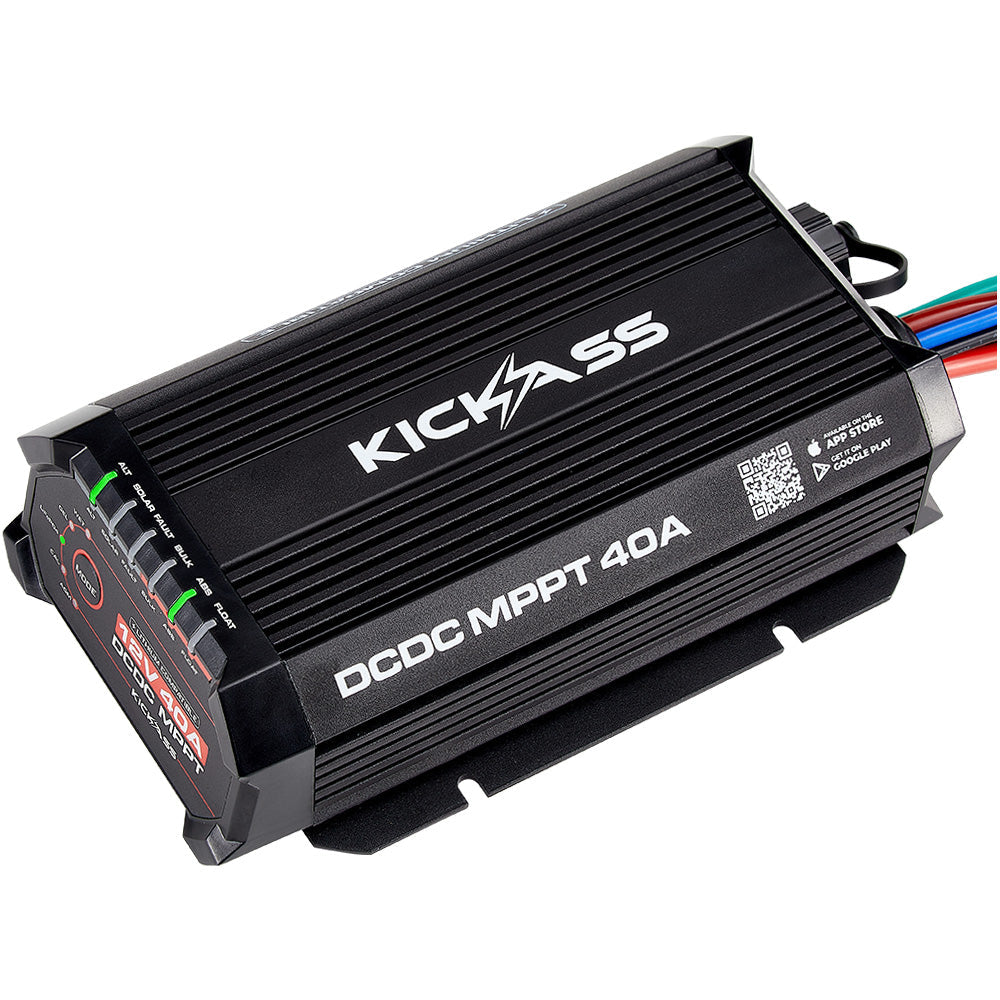 KickAss Smart 12V/24V 40A DCDC Charger With Solar MPPT + Integrated Bluetooth + Pre-Wired Anderson - KickAss Products USA