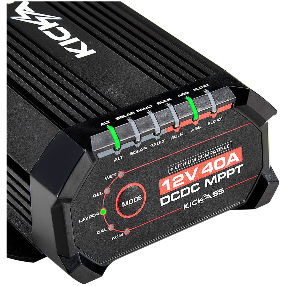 KickAss Smart 12V/24V 40A DCDC Charger With Solar MPPT + Integrated Bluetooth + Pre-Wired Anderson - KickAss Products USA
