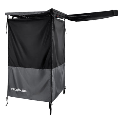 KickAss Premium LEFT Fold-Out Shower Tent Awning and Camping Change Room with LED lighting
