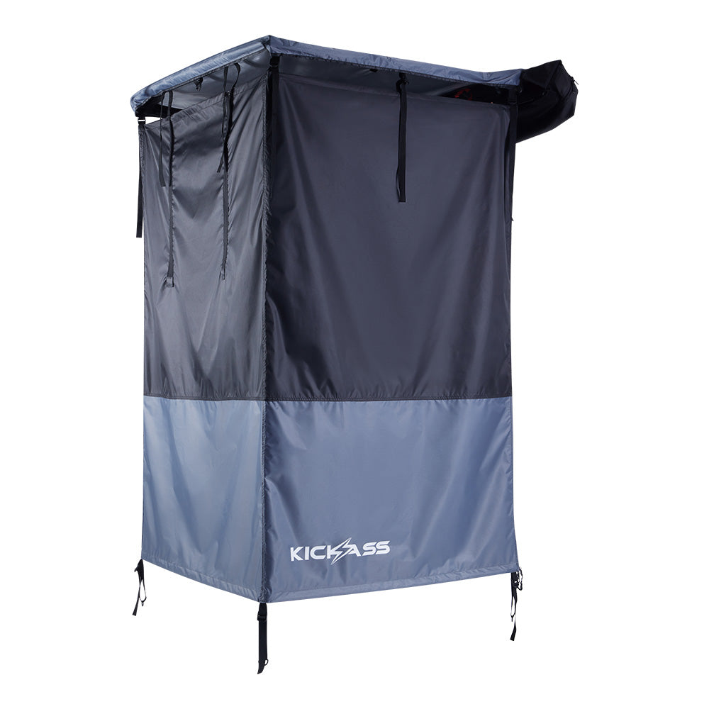 KickAss Premium RIGHT Fold-Out Shower Tent Awning and Camping Change Room with LED lighting