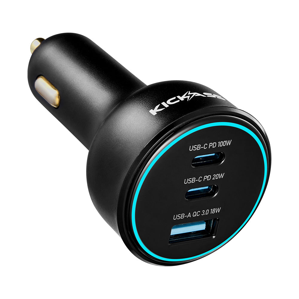 KickAss Fast Charging 100W USB-C/A Car Charger - KickAss Products USA