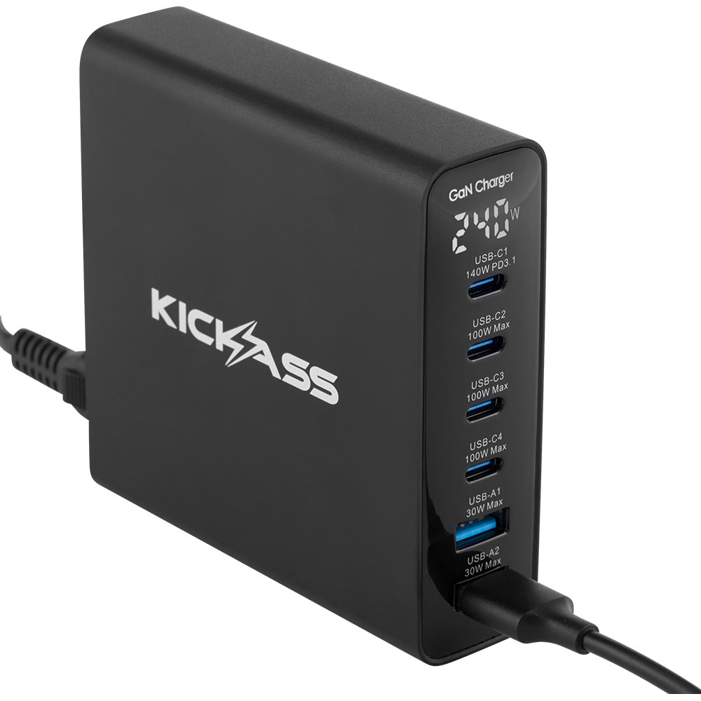 KickAss 240W GaN USB-C PD Fast Charger - KickAss Products USA