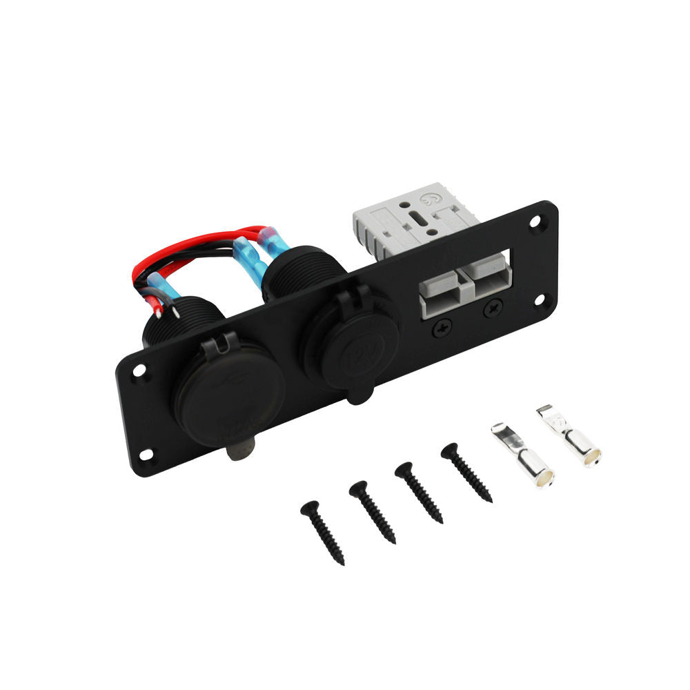 KickAss 3-in-1 Flush Mount - 10A Cigarette Socket, 50A Anderson Socket, USB A 3.1 & USB C 45W