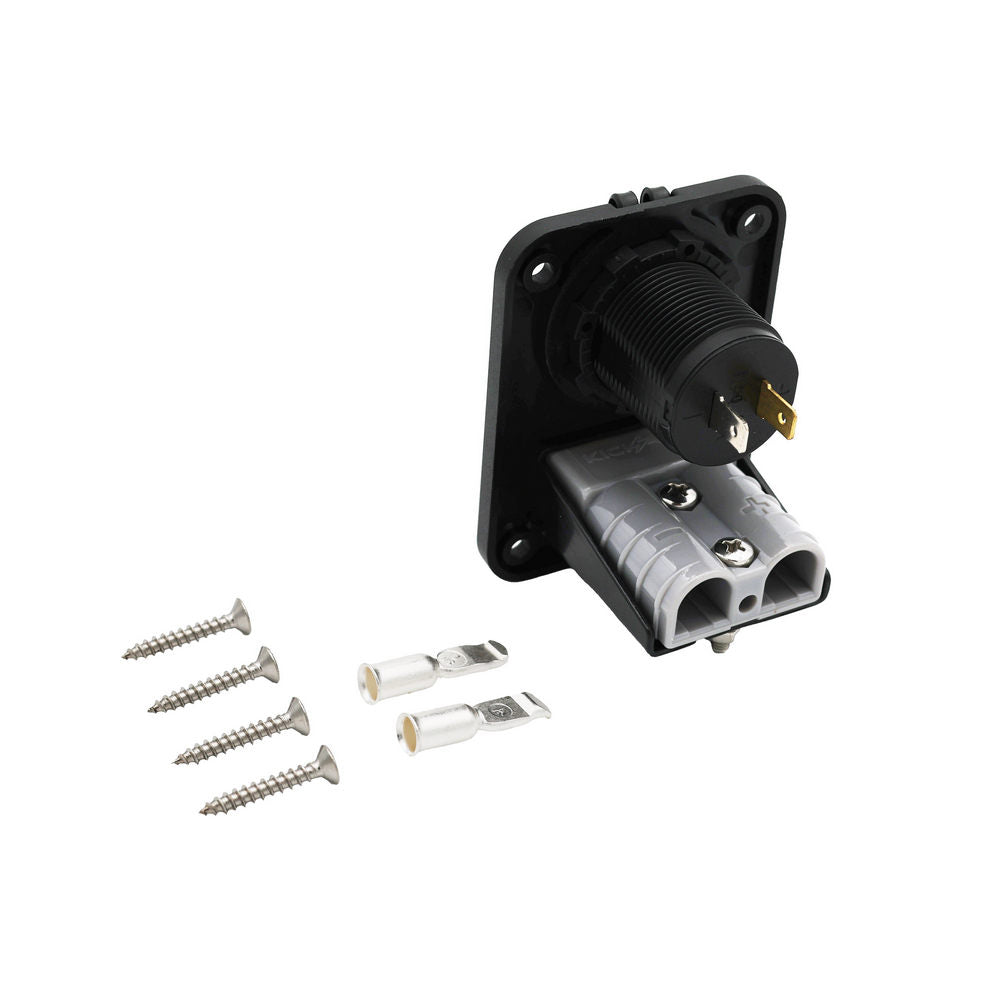 KickAss Double Flush Mount Housing - 50A Anderson Style Plug (USB A+C)