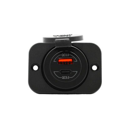 KickAss 12V/36W - 24V/100W Dual Quick Charge 3.0 PD USB-C Charging Outlet - Flush Mount