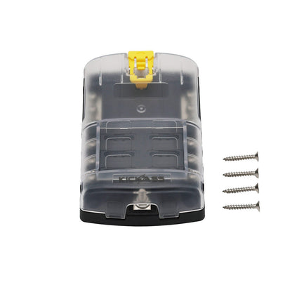 KickAss 6-Circuit Fuse Block with Standard Blade Fuse, Busbar, and Cover
