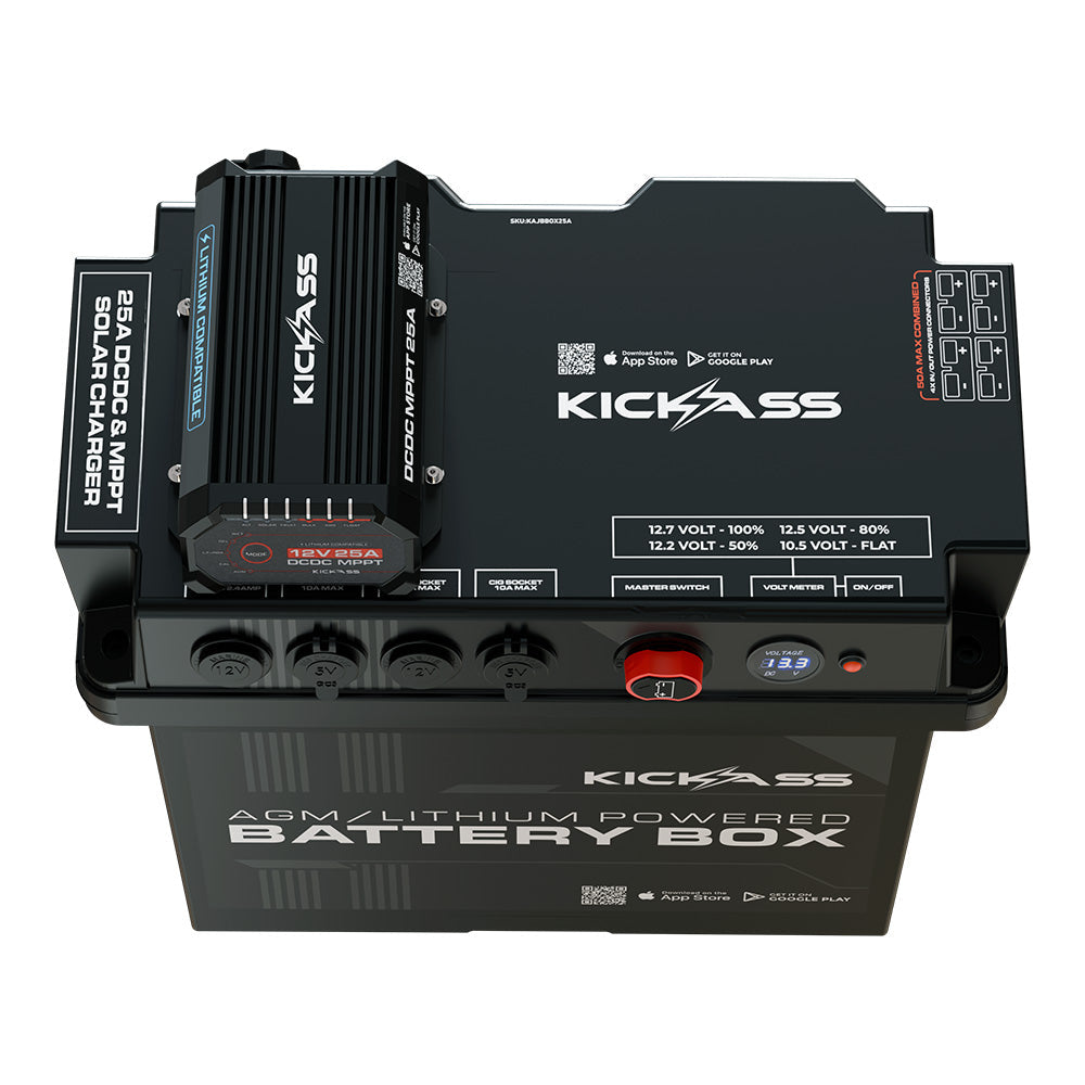 KickAss Battery Box with 25A DCDC Charger + Integrated Bluetooth