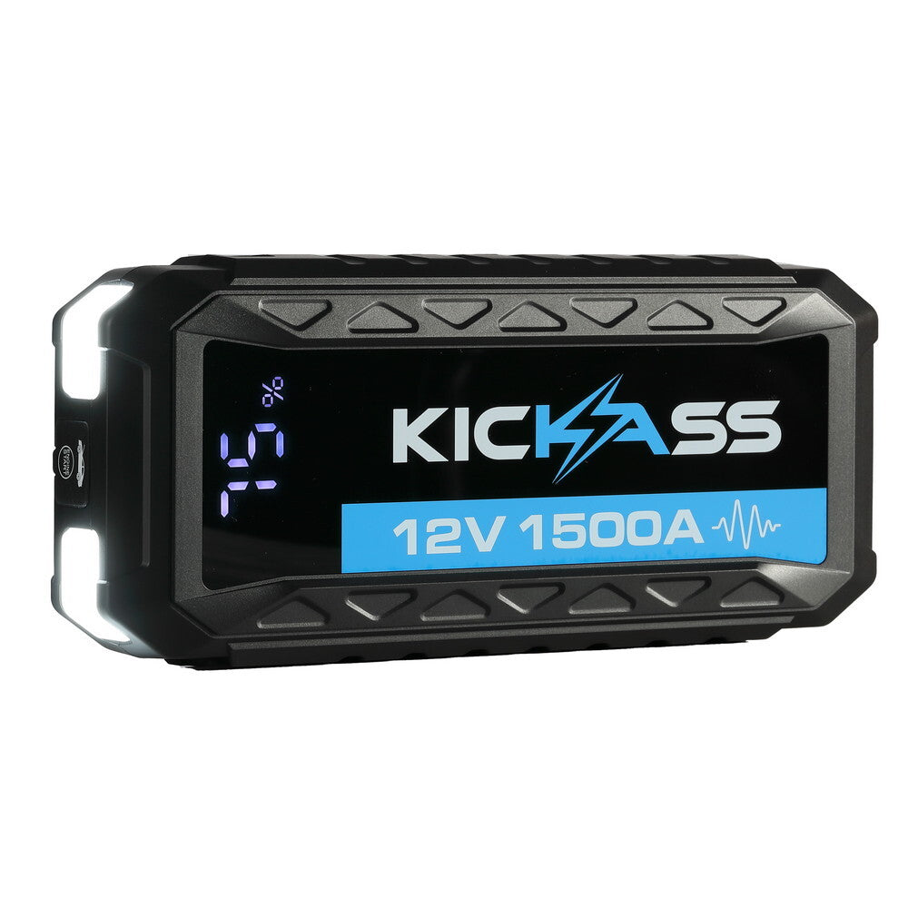 KickAss 12V, 1500A Portable Car Jump Starter with Power Bank - 3000A Peak - KickAss Products USA
