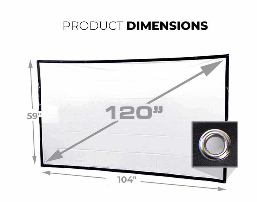 KICKASS Portable Outdoor Cinema 120" Eyelet Projector Screen - KickAss Products USA