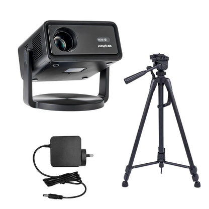 KickAss 12V FHD Outdoor Cinema Smart Projector Bundle with AC to DC Adapter and Tripod