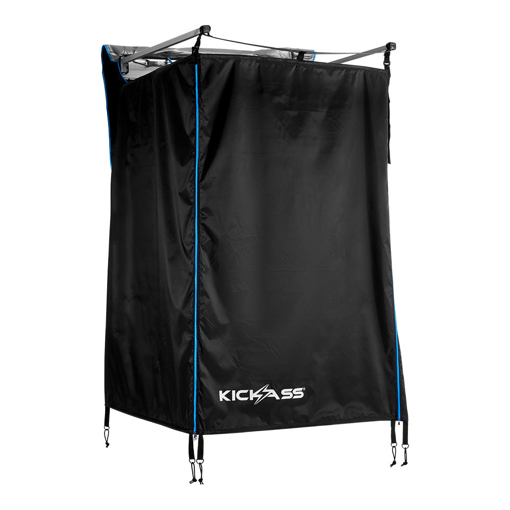 KickAss Premium Shower Awning - Black & Blue - KickAss Products USA