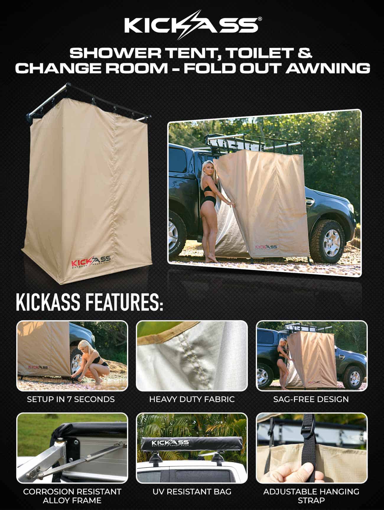 KickAss Shower Tent & Gas Hot Water System
