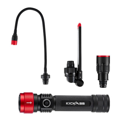 KickAss Rechargeable 3-in-1 Torch & Inspection Work Light Kit