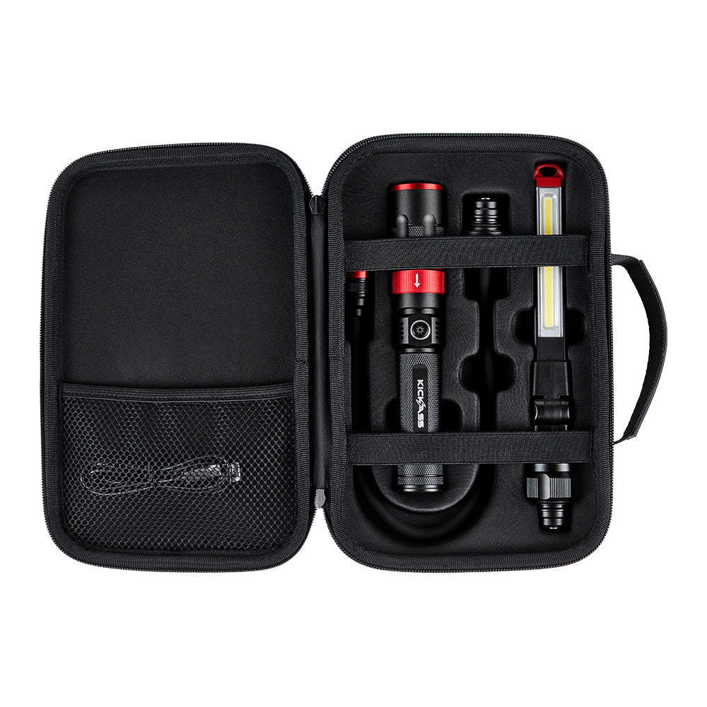 KickAss Rechargeable 3-in-1 Torch & Inspection Work Light Kit