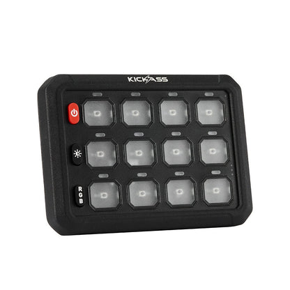 KickAss 12/24V 12 Gang Wireless Switch Panel with Magnetic Charging Cradle - MKII - KickAss Products USA
