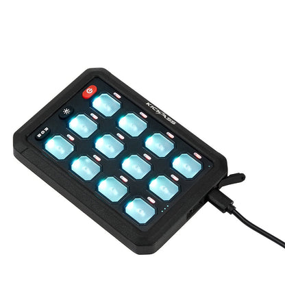 KickAss 12/24V 12 Gang Wireless Switch Panel with Magnetic Charging Cradle - MKII - KickAss Products USA