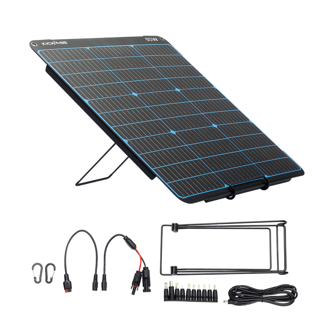 KickAss 12V 60W Premium Portable Solar Panel - KickAss Products USA