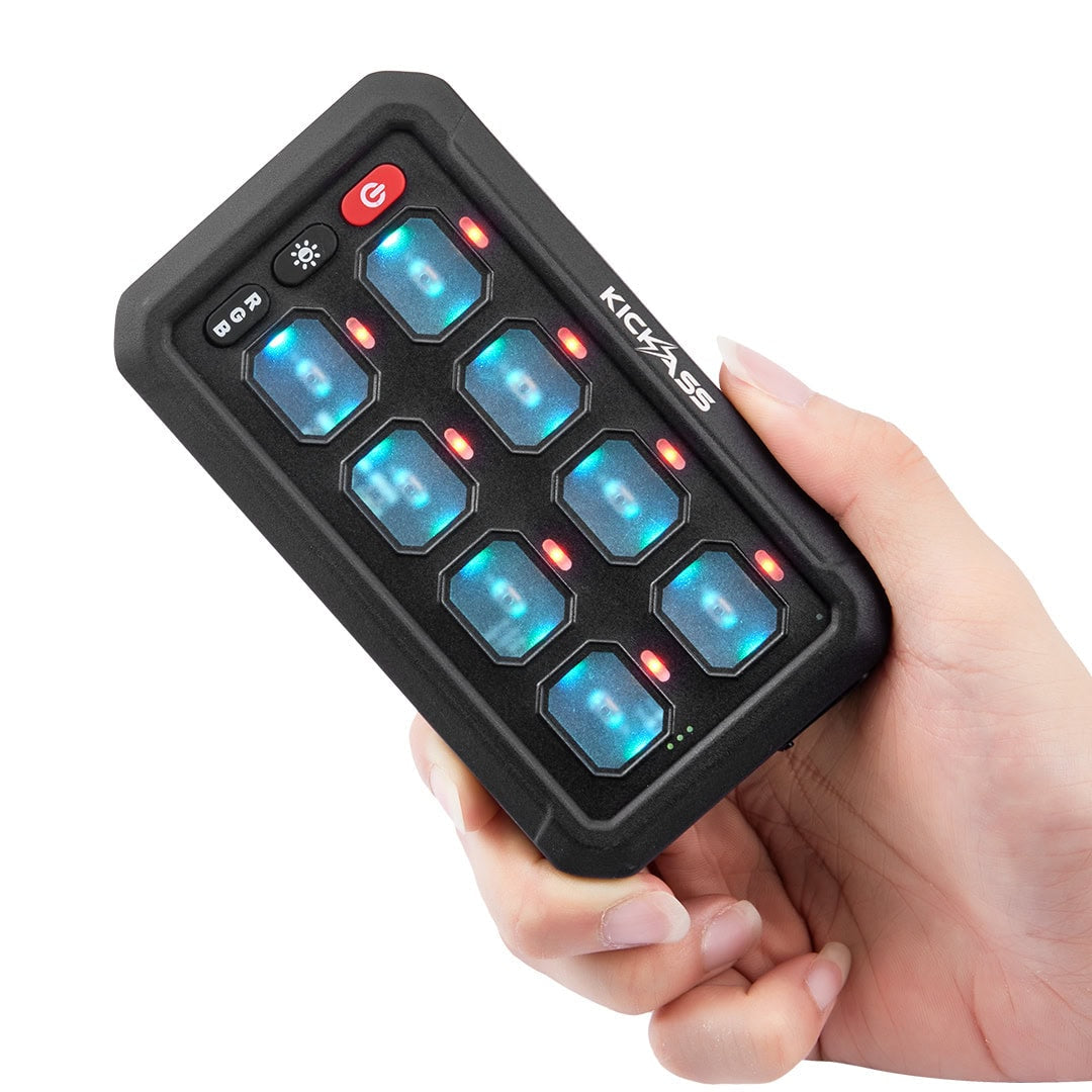KickAss 12/24V 8 Gang Wireless Switch Panel with Magnetic Charging Cradle - MKII - KickAss Products USA
