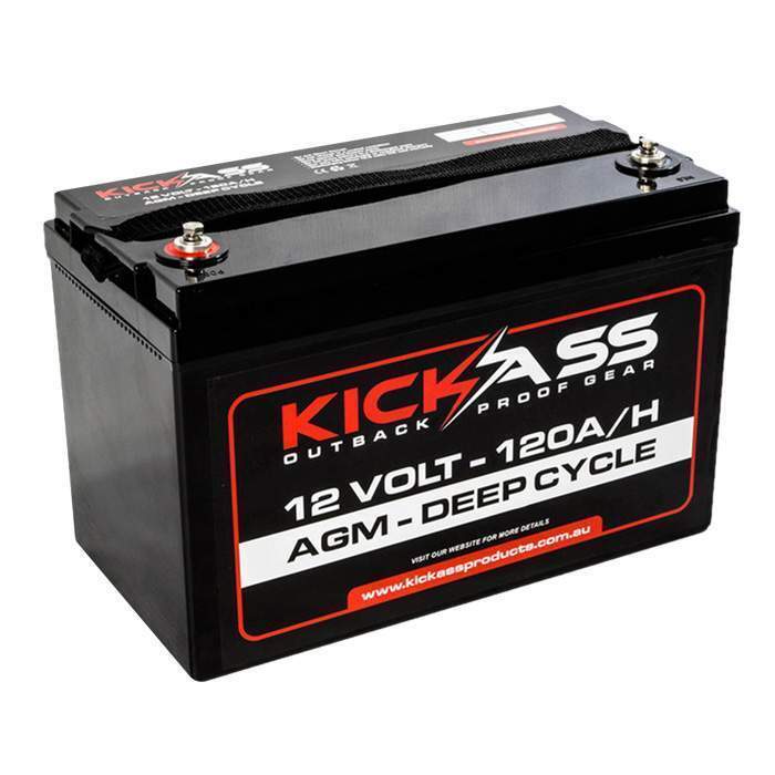 KickAss 12V 120AH Deep Cycle AGM Battery Twin Pack with Linking Cables