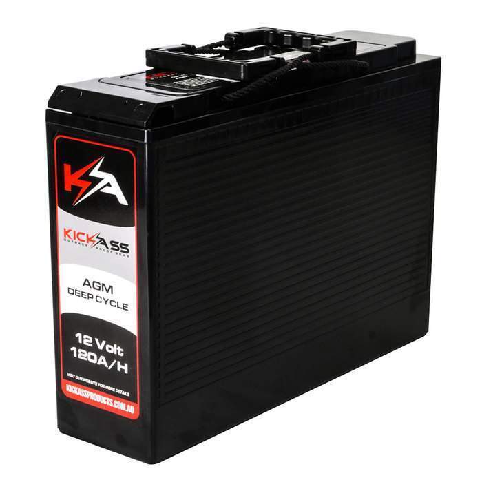 KickAss 12V 120Ah Slimline Deep Cycle AGM Battery Twin Pack With Linking Cables