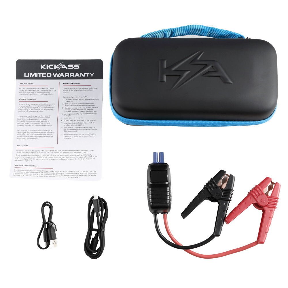 KickAss 12V, 1500A Portable Car Jump Starter with Power Bank - 3000A Peak - KickAss Products USA
