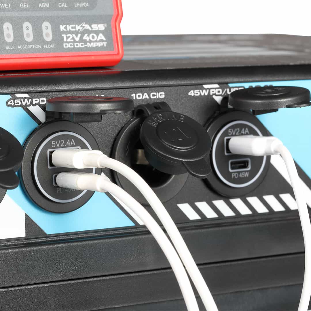 KickAss 150Ah Lithium Power Station with 40A DCDC Charger & 32A AC Charger Bundle