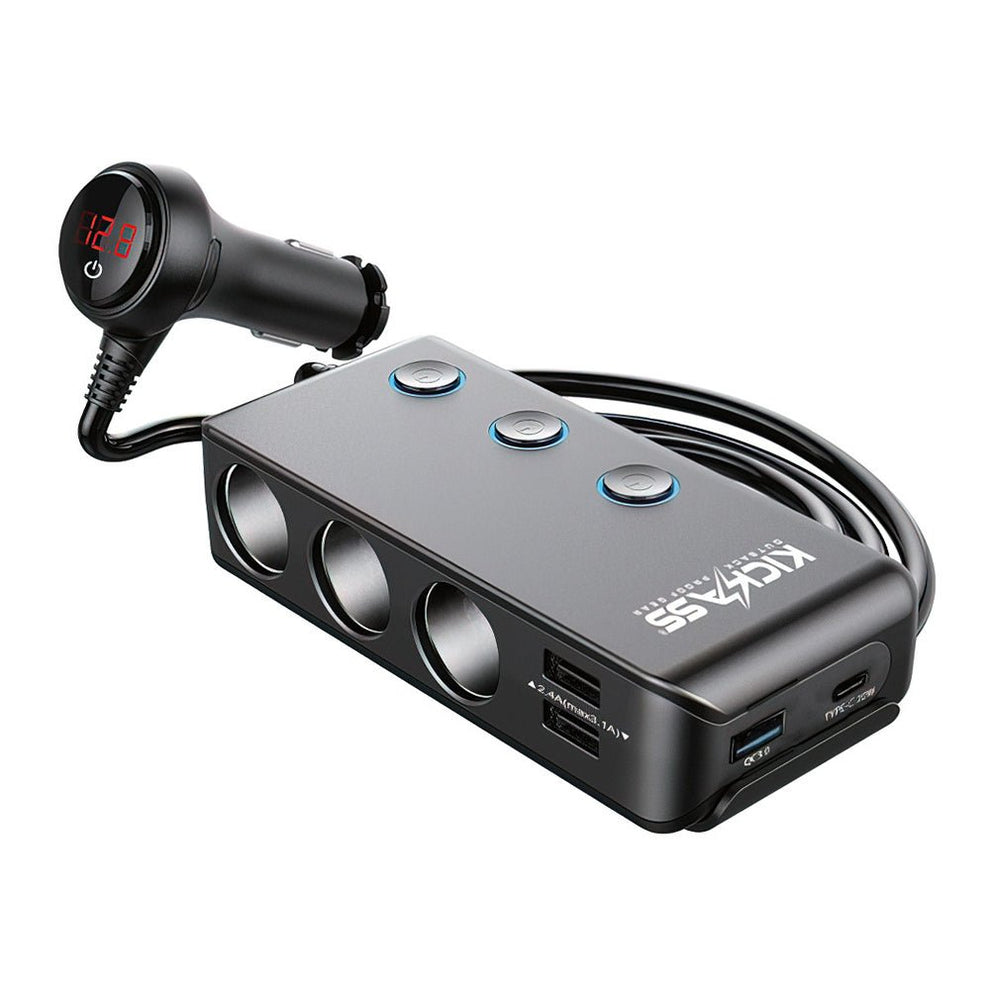KickAss 3-Way Cigarette Socket Splitter with USB Ports – KickAss ...