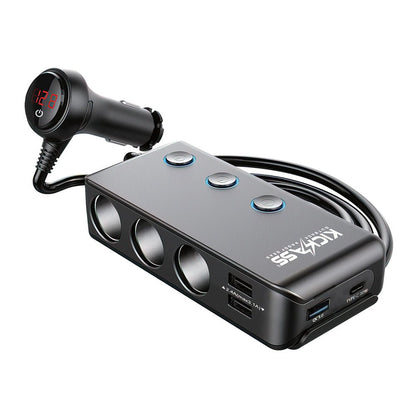 KickAss 100W Car Charger + 3 Way Cigarette Socket Splitter Bundle
