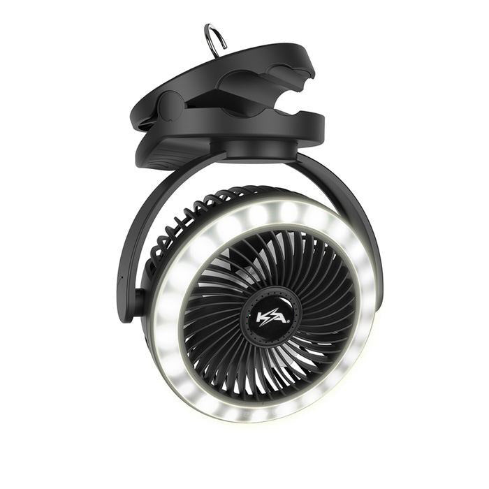 KickAss Portable 5V Clip Fan with White LED Light