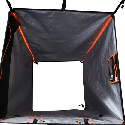 KickAss Premium Shower Awning Black and Orange