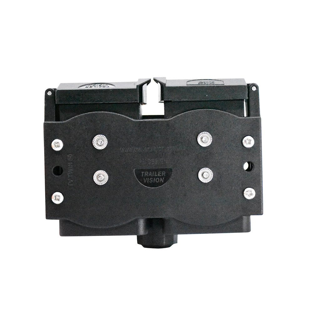 KickAss Products50A Anderson Style Dual Connector Cover with Mounted 7 - Pin Flat Socket + Quick Screw LED ConnectorsTV-202318-50-GR7S