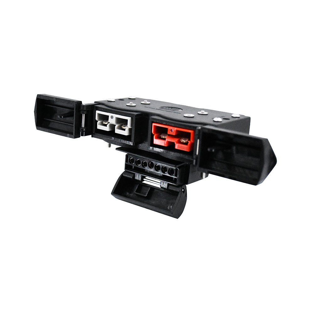 KickAss Products50A Anderson Style Dual Connector Cover with Mounted 7 - Pin Flat Socket + Quick Screw LED ConnectorsTV-202318-50-GR7S