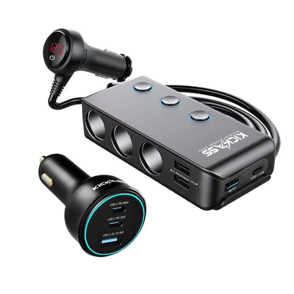 KickAss ProductsKickAss 100W Car Charger + 3 Way Cigarette Socket Splitter BundleKA100W-3WAY-BUNDLE