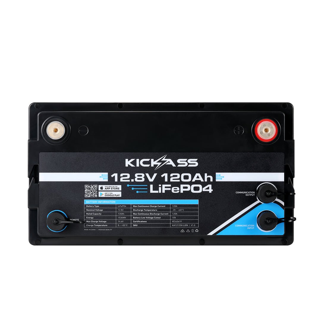 KickAss ProductsKickAss 120Ah 12V Smart Lithium Deep Cycle BatteryKA12120X - LION