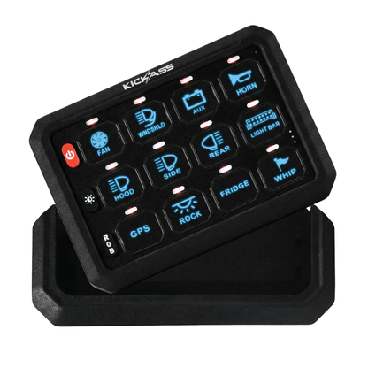 KickAss ProductsKickAss 12/24V 12 Gang Wireless Switch Panel with Magnetic Charging CradleKAWLSWPANEL-12