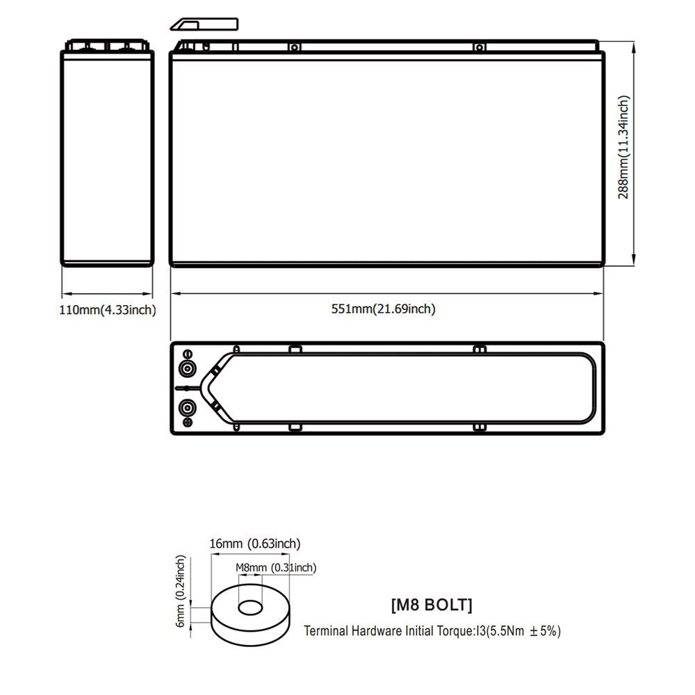 KickAss ProductsKickAss 12V 170Ah AGM Slimline Deep Cycle BatteryKA12170
