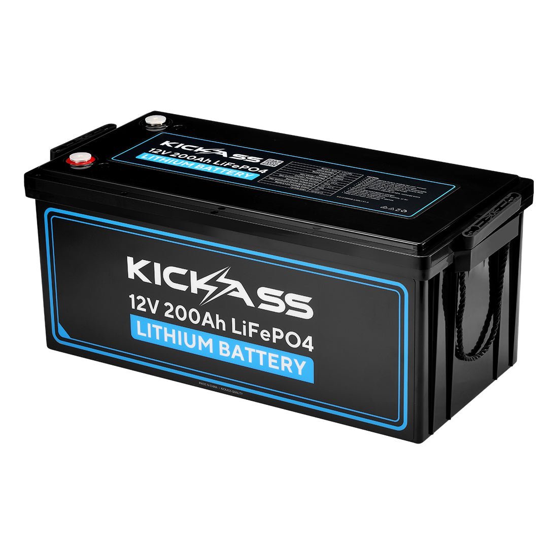 KickAss ProductsKickAss 12V 200Ah Lithium Deep Cycle Battery Bundle with Smart Shunt, Battery Tray and Power Connections KitKA12200XBLIONBUNDLE