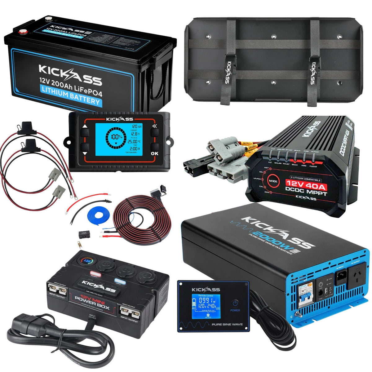 Lithium Control Box 12V 200Ah Lithium Dual Battery Kit w/ 2000W Inverter & Control Box ...