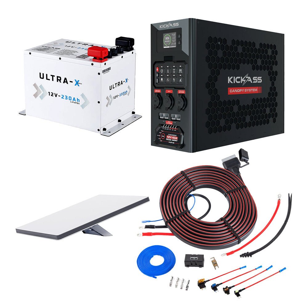 KickAss ProductsKickAss 12V 230Ah Smart Ultra - X Lithium Battery Bundle with 40A DCDC Charger, Starlink Mini & Wiring Kit - 230Ah Total CapacityKA-230AHLIT-40ADCDC-STARLINK-WIRING