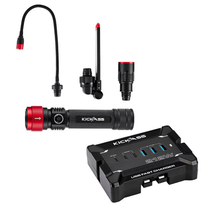 KickAss ProductsKickAss 12V Anderson To USB Fast Charger + Rechargeable 3 - in - 1 Torch & Inspection Work Light BundleKABUN-KAFC12V-KATORCHWL