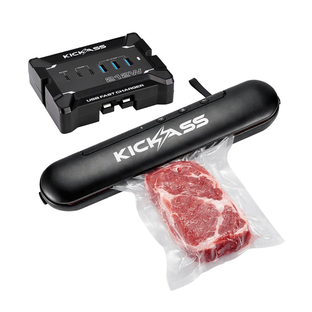 KickAss ProductsKickAss 12V Anderson To USB Fast Charger + Rechargeable Lithium Vacuum Sealer BundleKABUN-12VUSB-VACSEAL