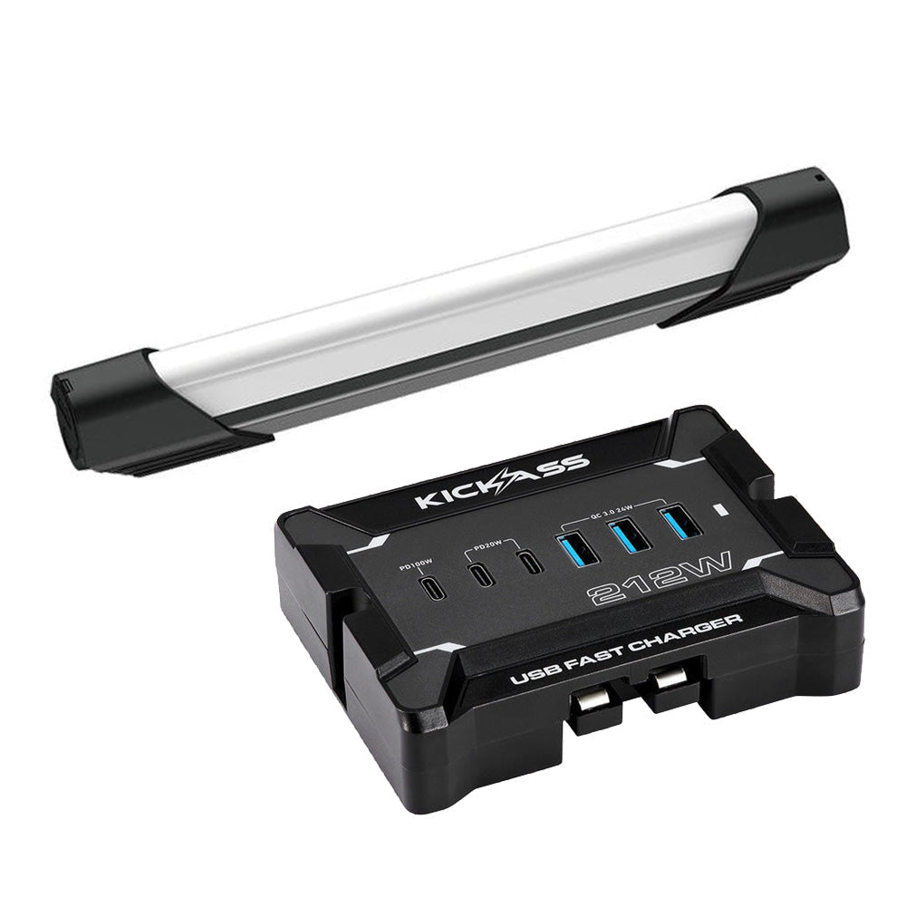 KickAss ProductsKickAss 12V Anderson To USB Fast Charger + ULTRA BRIGHT 28cm Magnetic Light Bar Torch BundleKABUN-KAFC12V-KATORCHLB